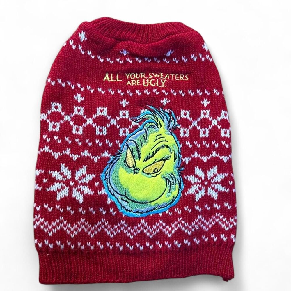 Red Grinch DOG Christmas sweater
